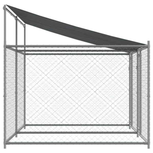 vidaXL Dog Cage with Roof and Doors Gray 13.1'x6.6'x6.6' Galvanized Steel - Image 5