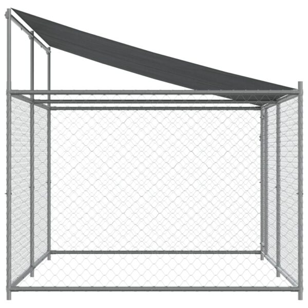 vidaXL Dog Cage with Roof and Door Gray 13.1'x6.6'x6.6' Galvanized Steel - Image 5