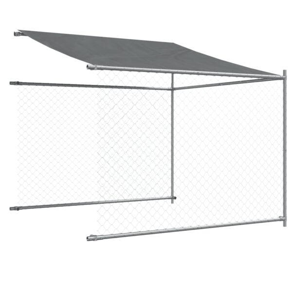 vidaXL Dog Cage with Roof and Door Gray 13.1'x6.6'x6.6' Galvanized Steel - Image 8