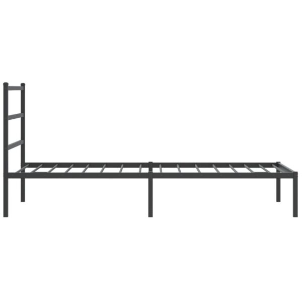 vidaXL Metal Bed Frame with Headboard Black 39.4"x78.7" - Image 6