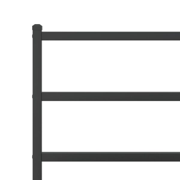 vidaXL Metal Bed Frame with Headboard Black 39.4"x78.7" - Image 8