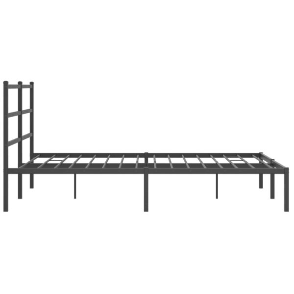 vidaXL Metal Bed Frame with Headboard Black 59.1"x78.7" - Image 6