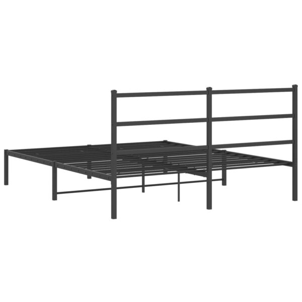 vidaXL Metal Bed Frame with Headboard Black 59.1"x78.7" - Image 7