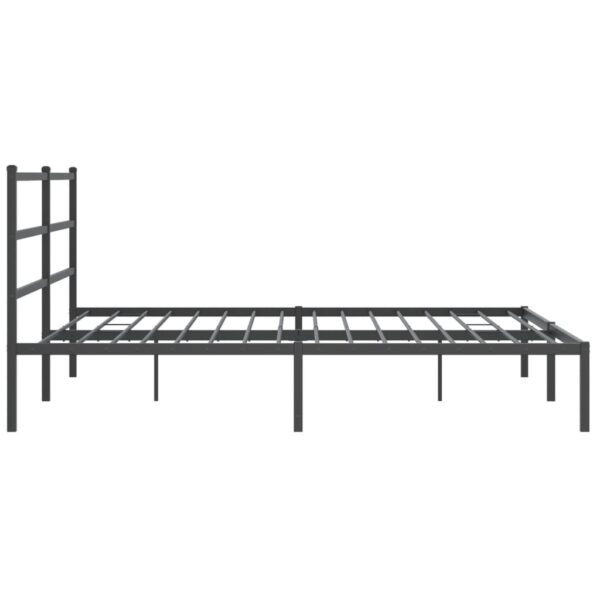 vidaXL Metal Bed Frame with Headboard Black 76"x79.9" King - Image 6