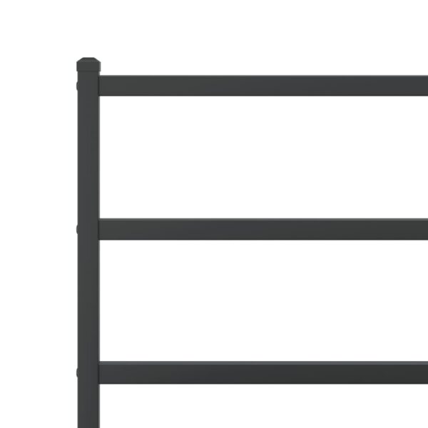 vidaXL Metal Bed Frame with Headboard Black 76"x79.9" King - Image 8