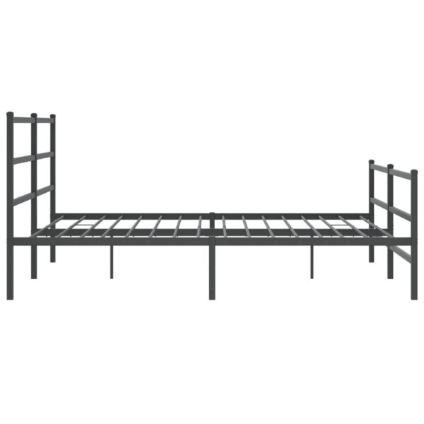 vidaXL Metal Bed Frame with Headboard and FootboardÂ Black 76"x79.9" King - Image 6