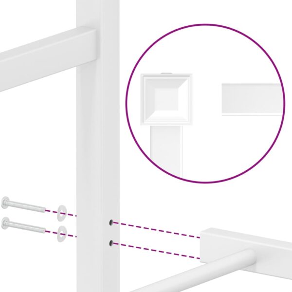 vidaXL Metal Bed Frame with Headboard White 59.1"x78.7" - Image 9