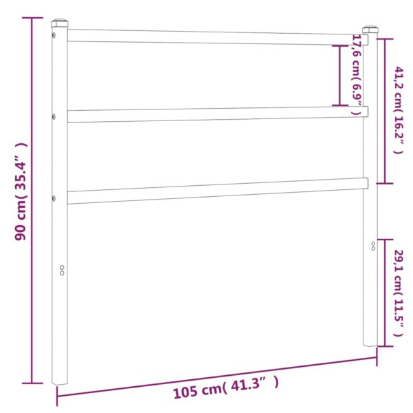 vidaXL Metal Headboard White 39.4" - Image 5