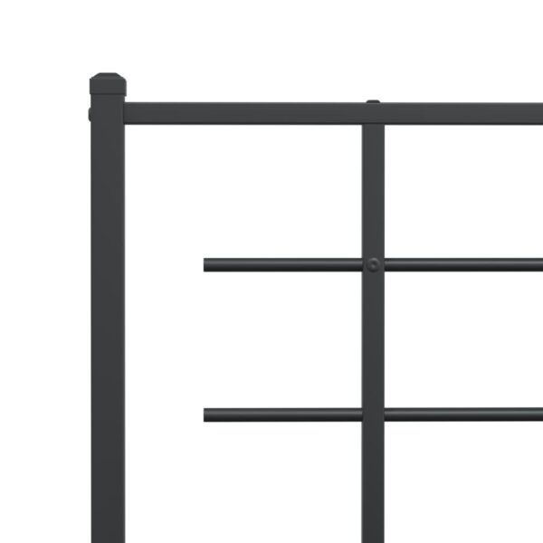 vidaXL Metal Bed Frame with Headboard Black 39.4"x78.7" - Image 8