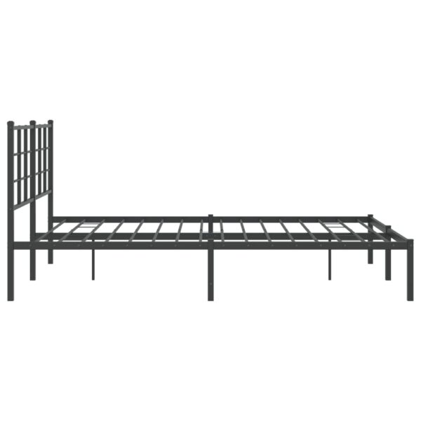 vidaXL Metal Bed Frame with Headboard Black 59.1"x78.7" - Image 6