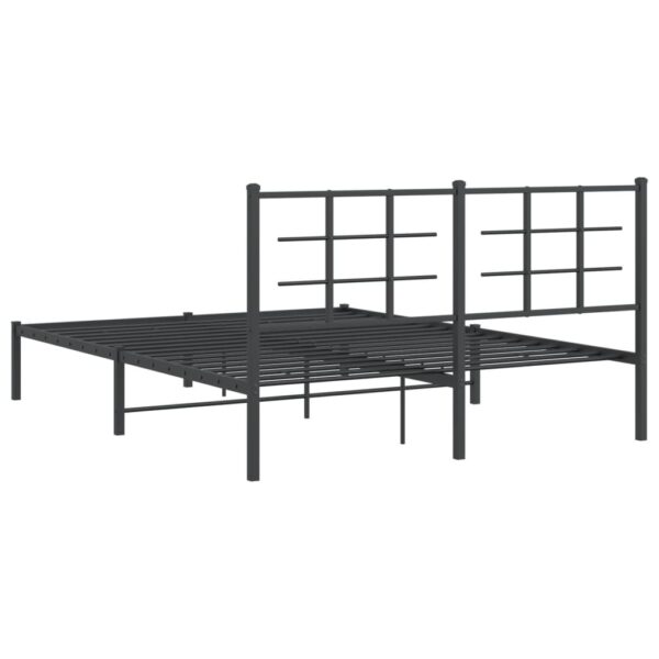 vidaXL Metal Bed Frame with Headboard Black 59.1"x78.7" - Image 7