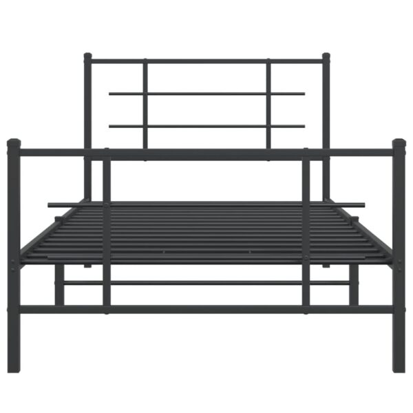 vidaXL Metal Bed Frame with Headboard and Footboard Black 39.4"x78.7" - Image 5