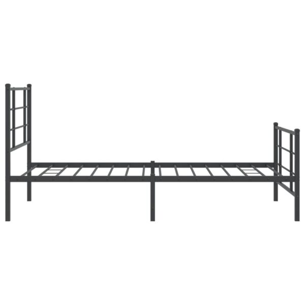 vidaXL Metal Bed Frame with Headboard and Footboard Black 39.4"x78.7" - Image 6