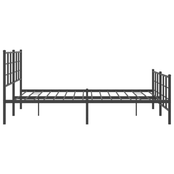 vidaXL Metal Bed Frame with Headboard and Footboard Black 59.1"x78.7" - Image 6