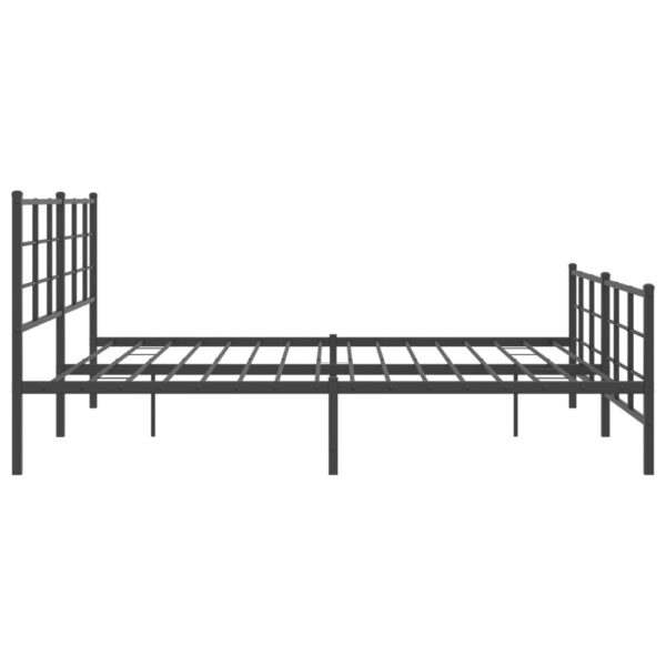 vidaXL Metal Bed Frame with Headboard and Footboard Black 76"x79.9" King - Image 6