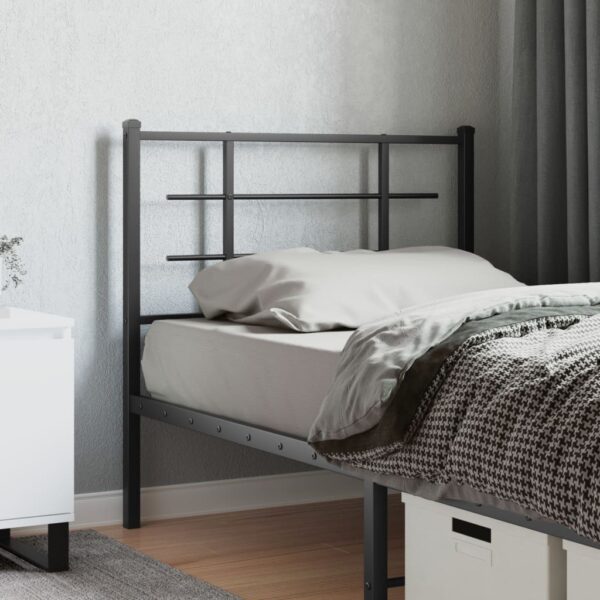 vidaXL Metal Headboard Black 39.4"