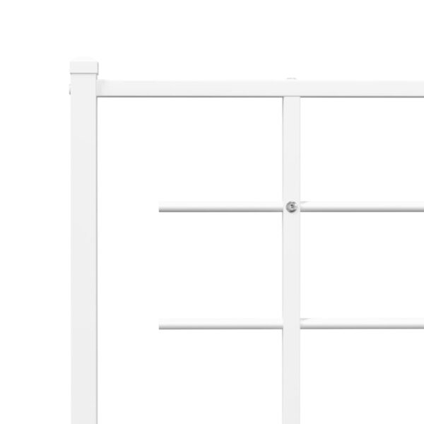 vidaXL Metal Bed Frame with Headboard White 39.4"x78.7" - Image 8