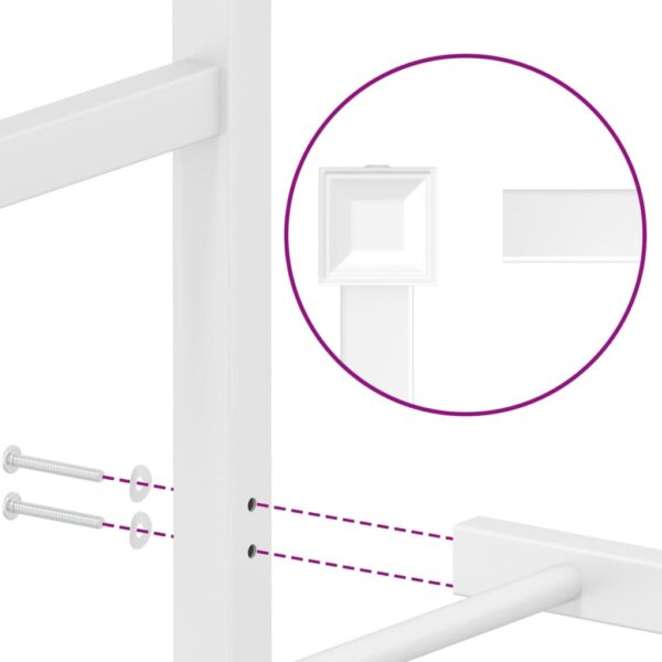 vidaXL Metal Bed Frame with Headboard and Footboard White 59.1"x78.7" - Image 9