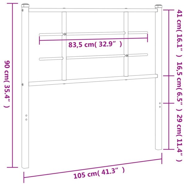 vidaXL Metal Headboard White 39.4" - Image 6