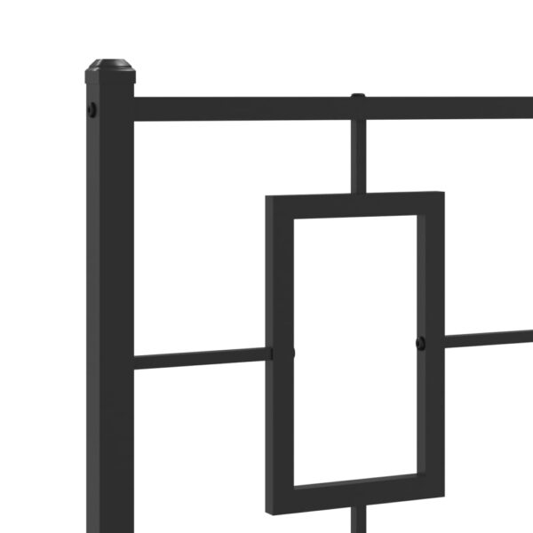 vidaXL Metal Bed Frame with Headboard Black 39.4"x78.7" - Image 8