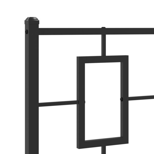 vidaXL Metal Bed Frame with Headboard and Footboard Black 39.4"x78.7" - Image 8