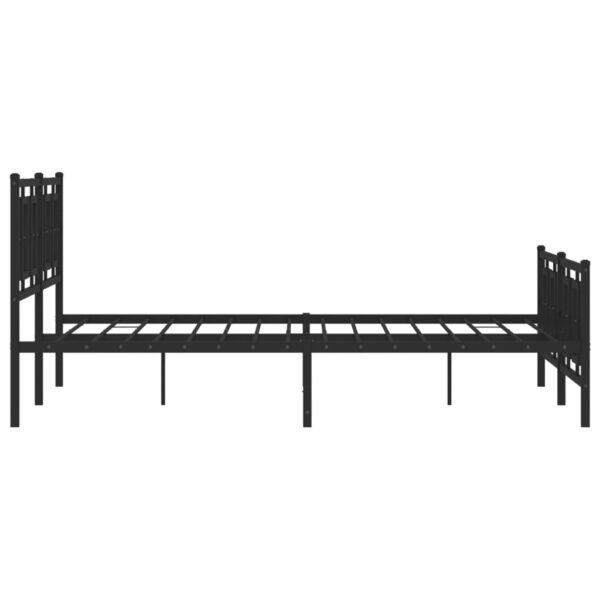 vidaXL Metal Bed Frame with Headboard and Footboard Black 59.1"x78.7" - Image 6