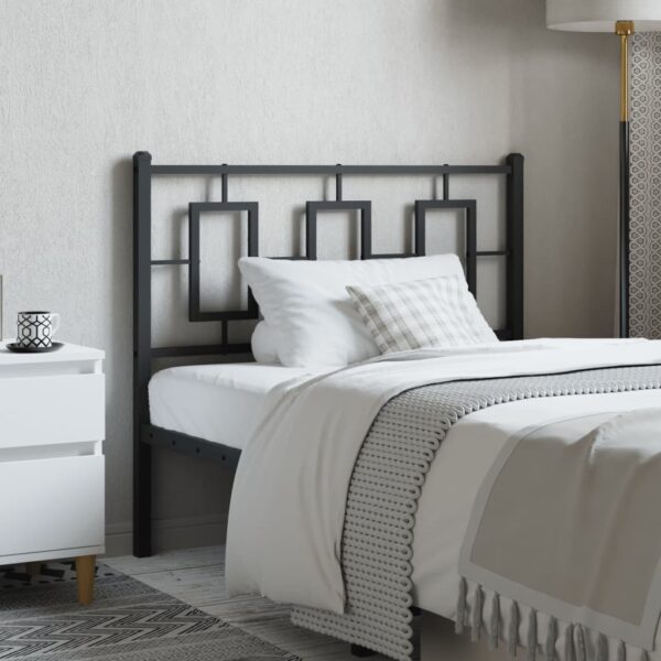 vidaXL Metal Headboard Black 39.4"