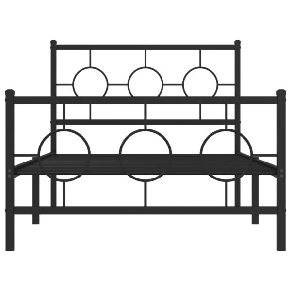 vidaXL Metal Bed Frame with Headboard and Footboard Black 39.4"x78.7" - Image 5