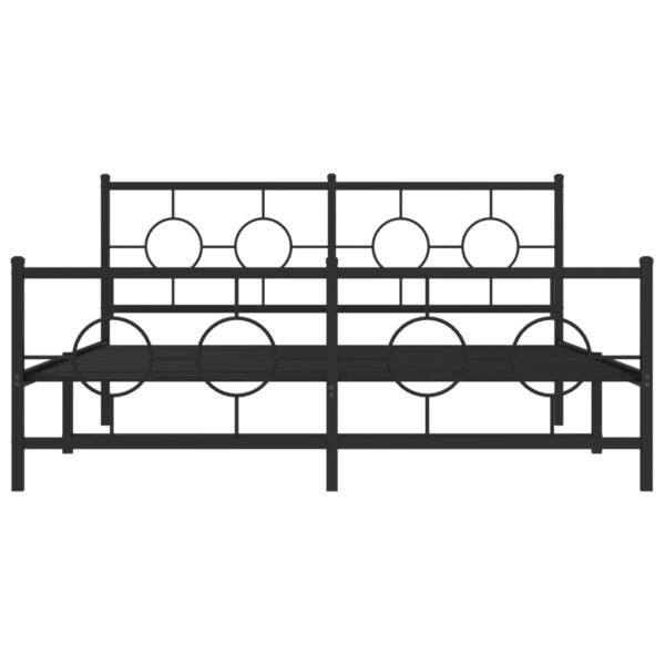 vidaXL Metal Bed Frame with Headboard and Footboard Black 59.1"x78.7" - Image 5