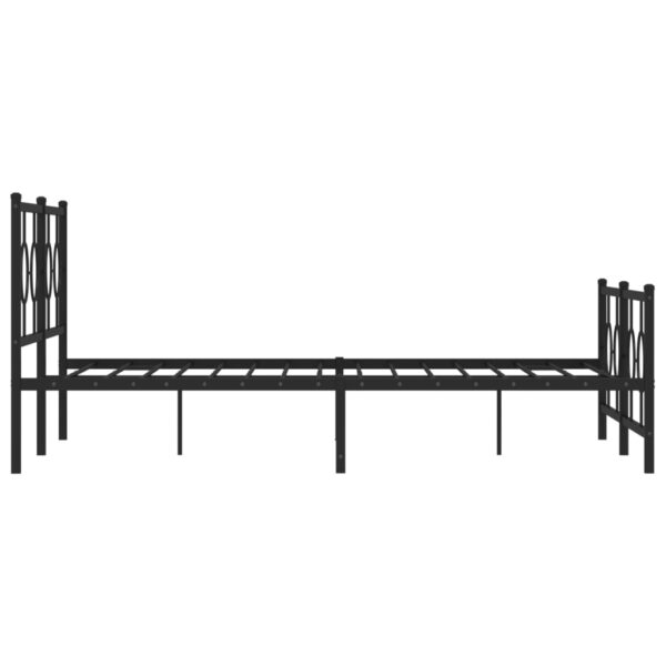 vidaXL Metal Bed Frame with Headboard and Footboard Black 59.1"x78.7" - Image 6