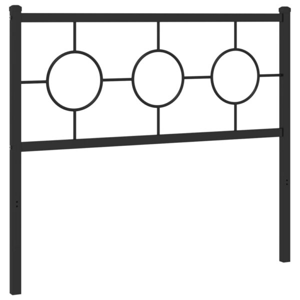 vidaXL Metal Headboard Black 39.4" - Image 2