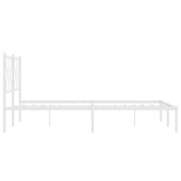 vidaXL Metal Bed Frame with Headboard White 76"x79.9" King - Image 6