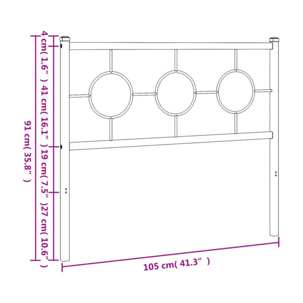 vidaXL Metal Headboard White 39.4" - Image 7