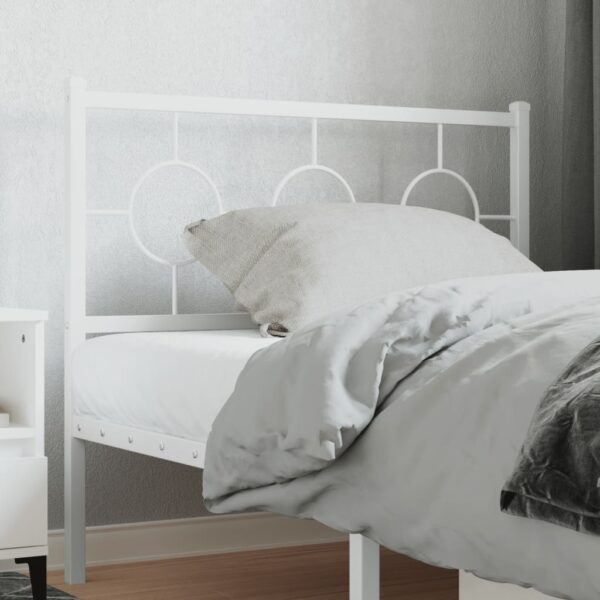 vidaXL Metal Headboard White 39.4"