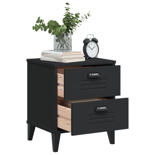 vidaXL Bedside Cabinet VIKEN Black Solid Wood Pine - Image 4