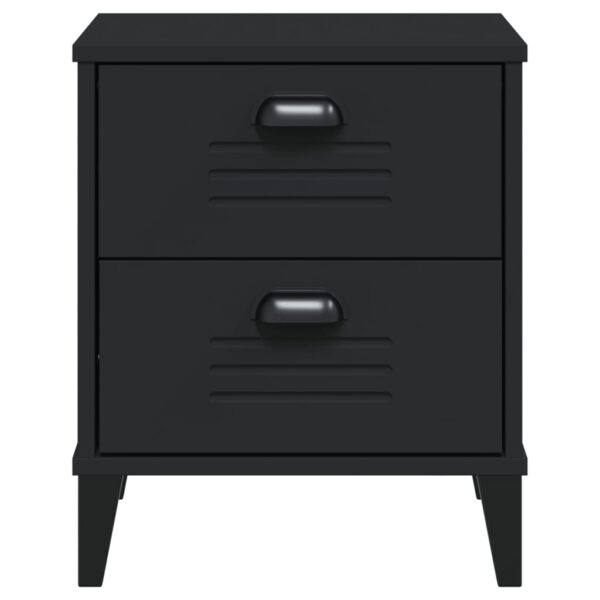 vidaXL Bedside Cabinet VIKEN Black Solid Wood Pine - Image 6