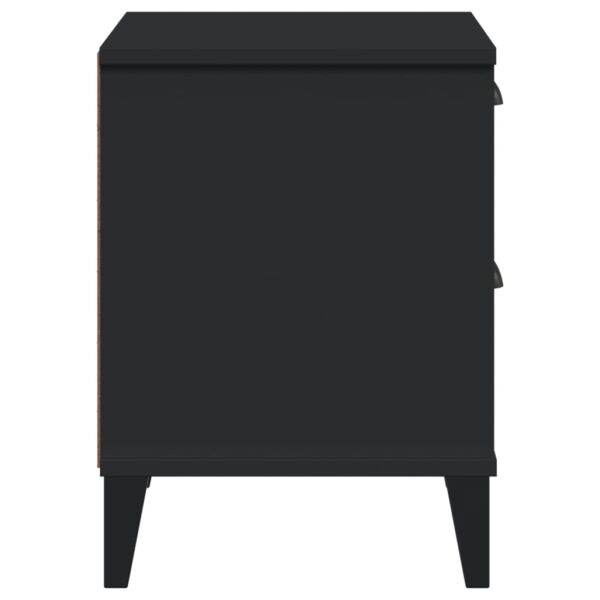 vidaXL Bedside Cabinet VIKEN Black Solid Wood Pine - Image 7