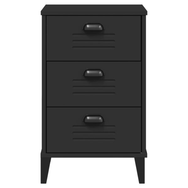 vidaXL Bedside Cabinet VIKEN Black Solid Wood Pine - Image 6