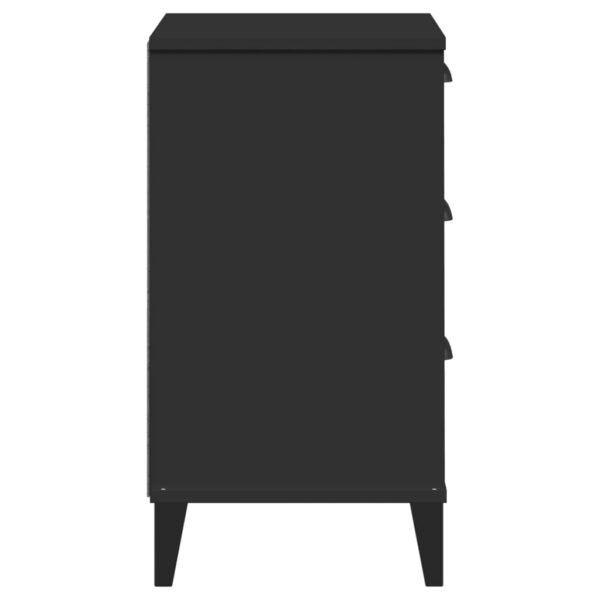 vidaXL Bedside Cabinet VIKEN Black Solid Wood Pine - Image 7