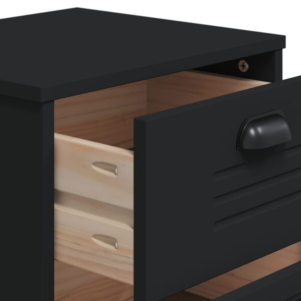 vidaXL Bedside Cabinet VIKEN Black Solid Wood Pine - Image 9