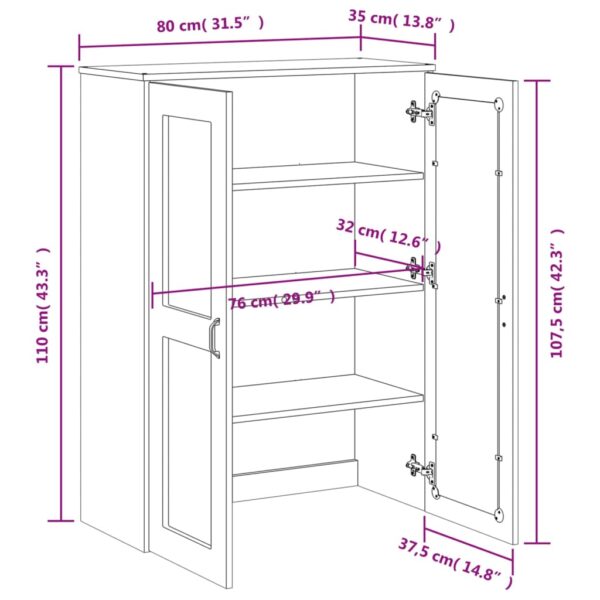 vidaXL Top for Highboard VIKEN Anthracite Gray Solid Wood Pine - Image 10