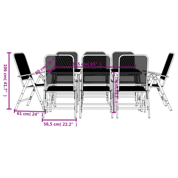 vidaXL 9 Piece Patio Dining Set Anthracite Metal Mesh - Image 10