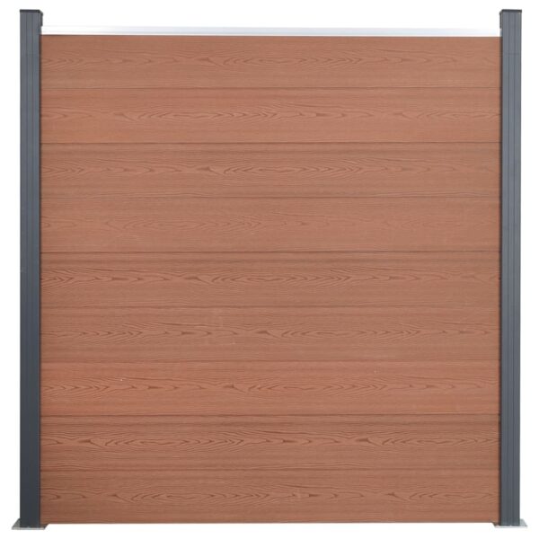 vidaXL Fence Panel Set Brown 70.9"x73.2" WPC - Image 2