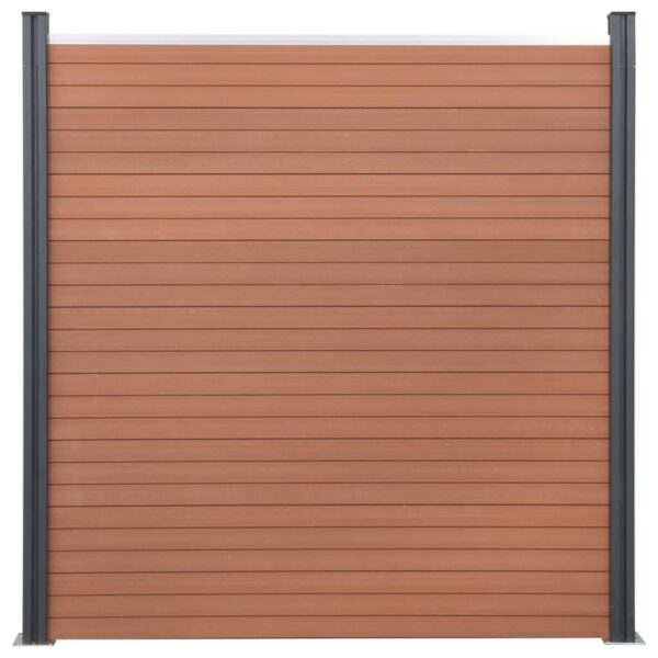 vidaXL Fence Panel Set Brown 70.9"x73.2" WPC - Image 3