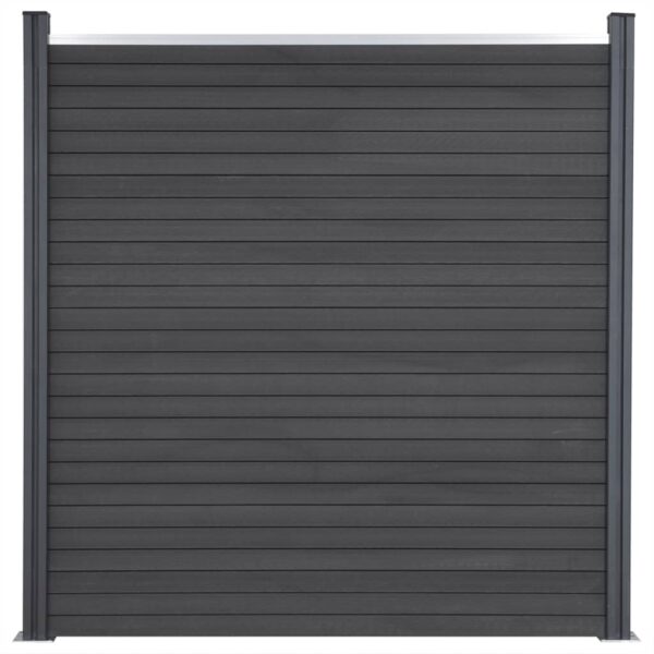 vidaXL Fence Panel Set Gray 70.9"x73.2" WPC - Image 3