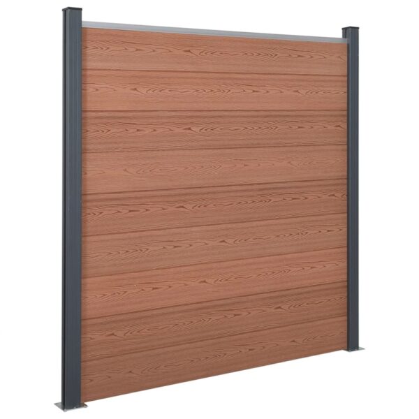 vidaXL Fence Panel Set Brown 207.1"x73.2" WPC - Image 2