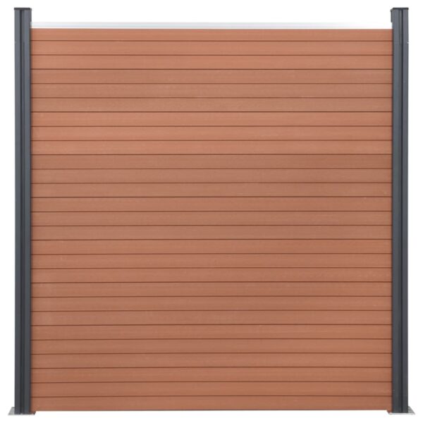 vidaXL Fence Panel Set Brown 207.1"x73.2" WPC - Image 4