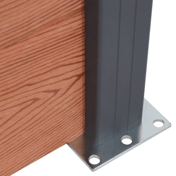 vidaXL Fence Panel Set Brown 207.1"x73.2" WPC - Image 7