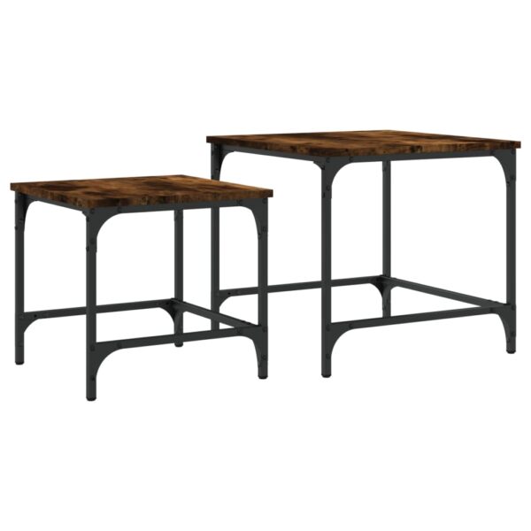 vidaXL Nesting Coffee Tables 2 pcs Smoked Oak Engineered Wood - Image 7