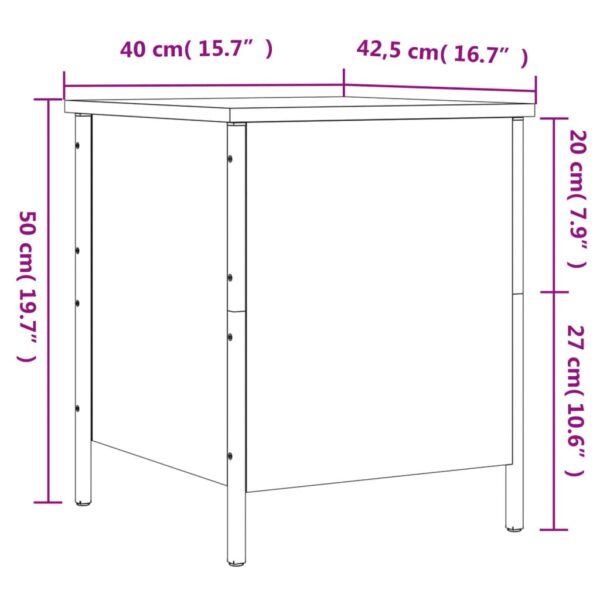 vidaXL Storage Bench Smoked Oak 15.7"x16.7"x19.7" Engineered Wood - Image 12